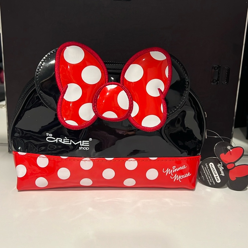 The Crème Shop Minnie Mouse Travel Pouch and Eye Mask, NEW